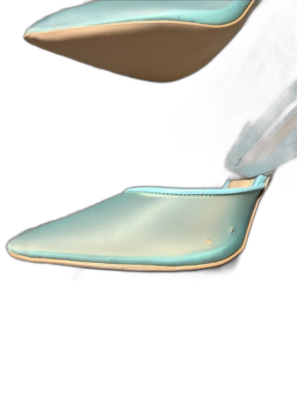 Steve Madden Light Blue Pointed Toe Ankle Strap Heels - Picture 5 of 7